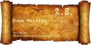 Kapp Bettina névjegykártya