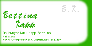 bettina kapp business card